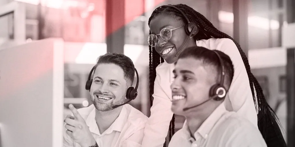 Remote help desk support team providing friendly IT assistance